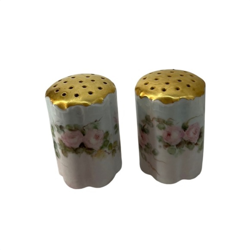 Unbranded Salt and Pepper Shakers Unisex OS Pink Gold Good‎ Floral Porcelain